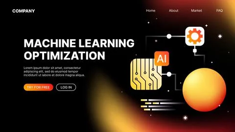 Machine Learning Optimization Website Isometric Template 스톡 일러스트