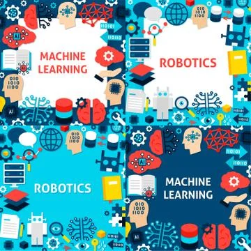 Machine Learning Paper Templates Illustrazione stock