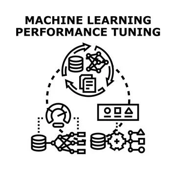Machine learning performance tuning optimizing algorithm process 스톡 일러스트