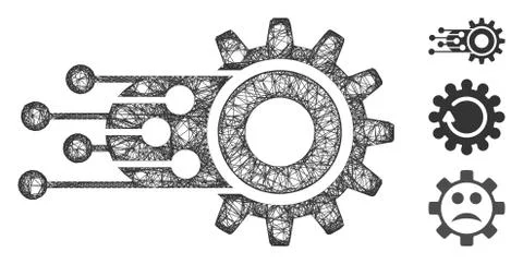 Machine Learning Polygonal Web Vector Mesh Illustration Illustrazione stock