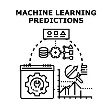 Machine learning predictions developing data analysis algorithms 스톡 일러스트