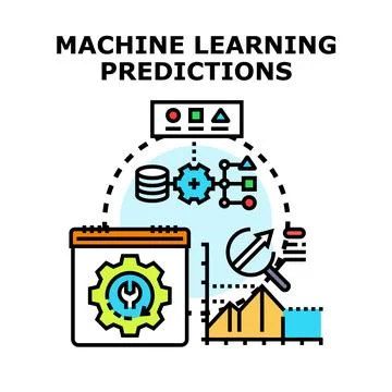 Machine learning predictions developing data analysis algorithms 스톡 일러스트