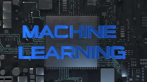 Machine Learning. printed circuit board with processor Stock Footage 266296793