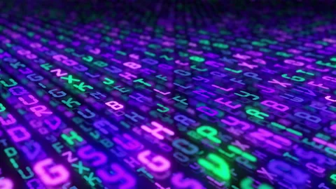 Machine learning process with calculating and predicting of the next token LLM Stock Footage 302207202