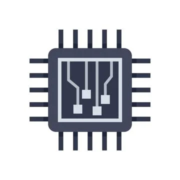 Machine learning processor icon flat isolated vector 스톡 일러스트