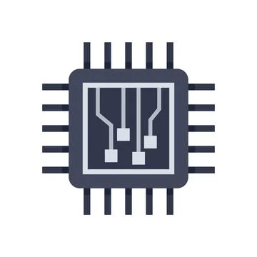 Machine learning processor icon flat isolated 스톡 일러스트