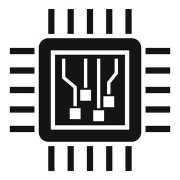 Machine learning processor icon, simple style 스톡 일러스트