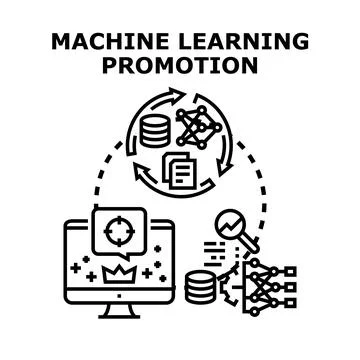 Machine learning promotion strategy for data analysis 스톡 일러스트