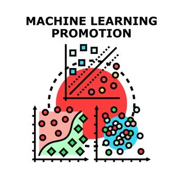 Machine learning promotion vector concept illustrating algorithms Stock Illustration