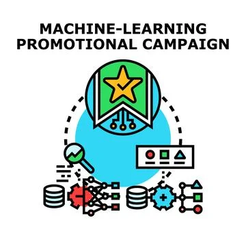 Machine learning promotional campaign concept illustration Stockillustratie