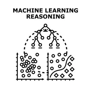 Machine learning reasoning artificial intelligence vector icon 스톡 일러스트