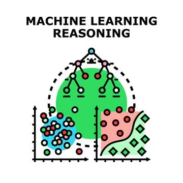 Machine learning reasoning artificial intelligence vector icon Stockillustratie