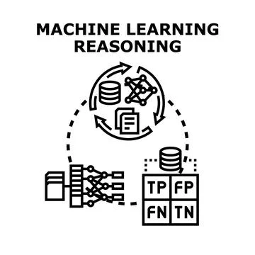 Machine learning reasoning concept processing data and evaluation Stock-Illustration