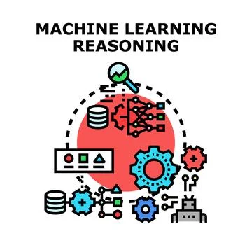Machine learning reasoning process concept illustration 스톡 일러스트