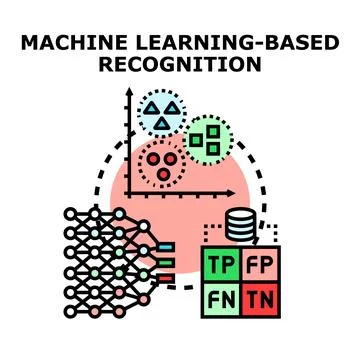 Machine learning recognition evaluating complex data analysis with algorithms イラスト素材