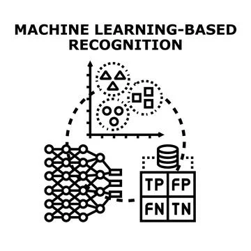 Machine learning recognition evaluating complex data analysis with algorithms イラスト素材