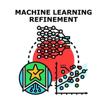 Machine learning refinement concept optimizing data analysis 库存插图