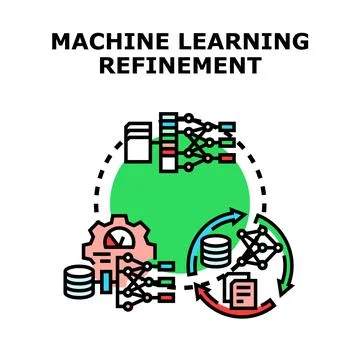 Machine learning refinement process for artificial intelligence Stock Illustration