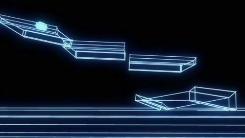 Machine learning Retro Pinball Physics 3D learning gravity virtual space Stock Footage 130828618