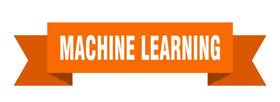 Machine learning ribbon. machine learning paper band banner sign Stock Illustration