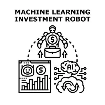 Machine learning robot investing in financial markets Stock Illustration