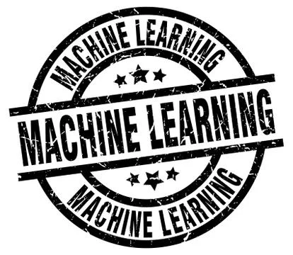 Machine learning round grunge black stamp Stock Illustration