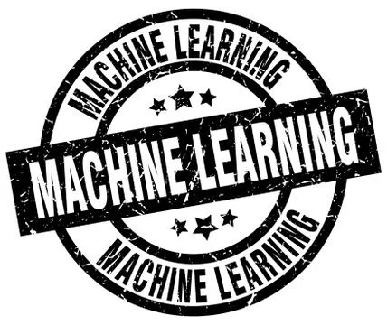 Machine learning round grunge black stamp 스톡 일러스트