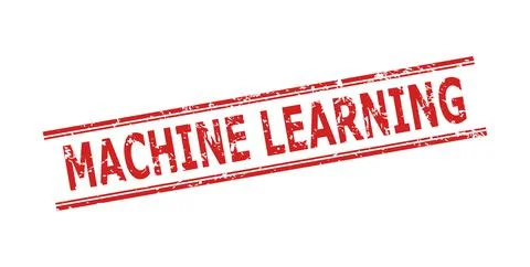 MACHINE LEARNING Seal with Corroded Style and Double Parallel Lines Stock Illustration