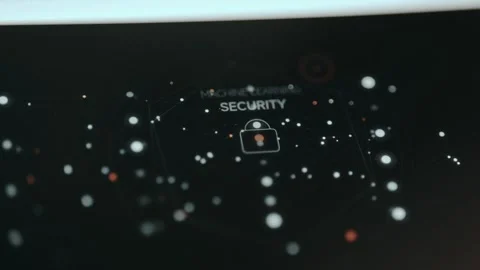 Machine Learning Security, Padlock icon symbol for data protection Stock Footage 332045821