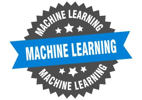 Machine learning sign. machine learning circular band label. round machine le Stock Illustration