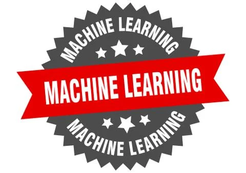Machine learning sign. machine learning circular band label. round machine le Stock Illustration
