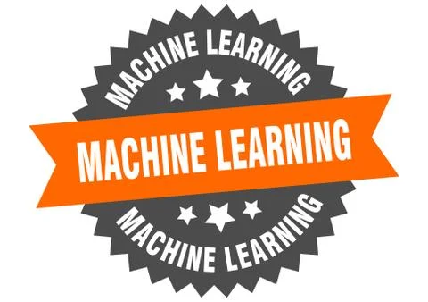 Machine learning sign. machine learning circular band label. round machine le Stock Illustration