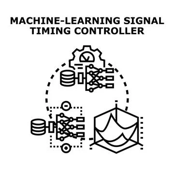 Machine learning signal timing controller system concept Stockillustratie