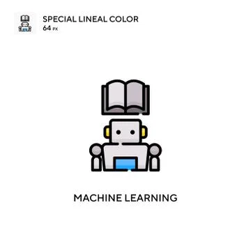 Machine learning Special lineal color icon. Illustration symbol design templa 스톡 일러스트
