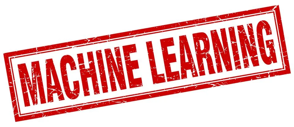 Machine learning square stamp Stock Illustration