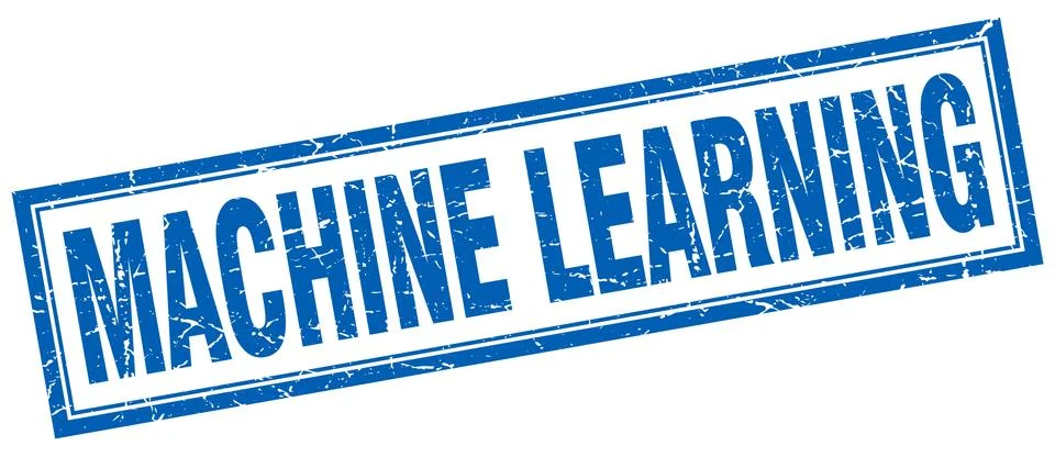 Machine learning square stamp Illustrazione stock