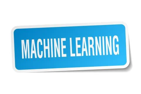 Machine learning square sticker on white Stock Illustration
