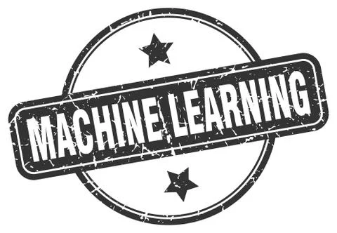 Machine learning stamp. machine learning round vintage grunge sign. machine l 스톡 일러스트