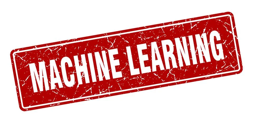 Machine learning stamp. machine learning vintage red label. Sign 스톡 일러스트