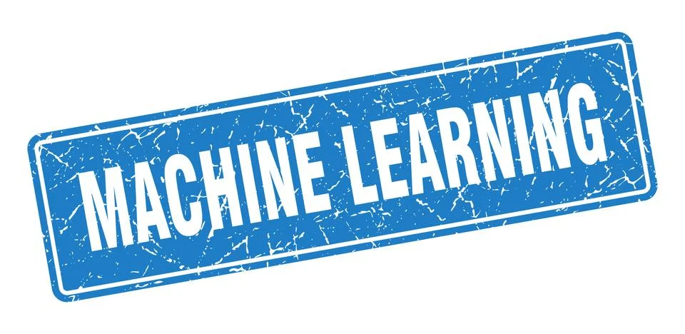 Machine learning stamp. machine learning vintage blue label. Sign Stock Illustration