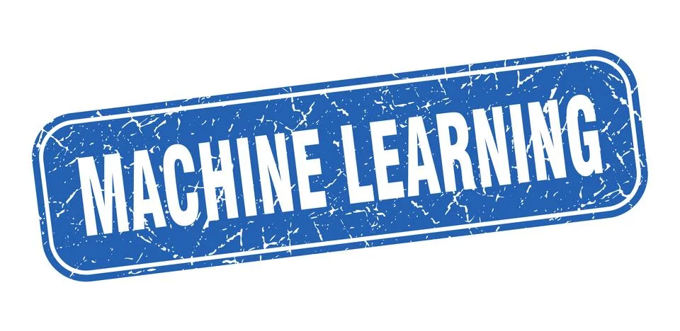 Machine learning stamp. machine learning square grungy blue sign イラスト素材