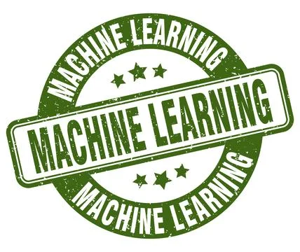 Machine learning stamp. machine learning label. round grunge sign Stock Illustration