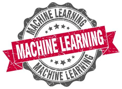 Machine learning stamp. sign. seal Stock Illustration