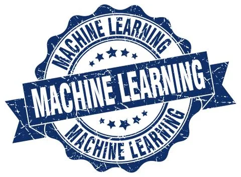 Machine learning stamp. sign. seal Stock Illustration