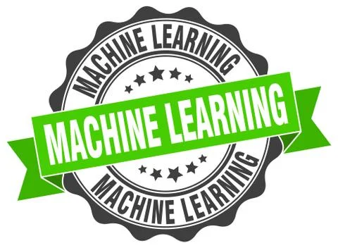 Machine learning stamp. sign. seal Stock Illustration