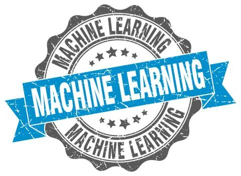 Machine learning stamp. sign. seal 스톡 일러스트
