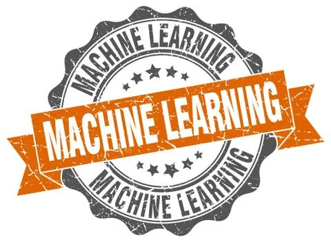 Machine learning stamp. sign. seal Stock Illustration