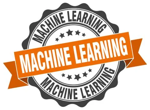 Machine learning stamp. sign. seal Stock Illustration
