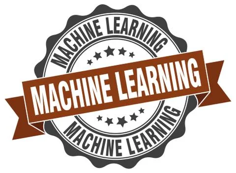 Machine learning stamp. sign. seal Stock Illustration
