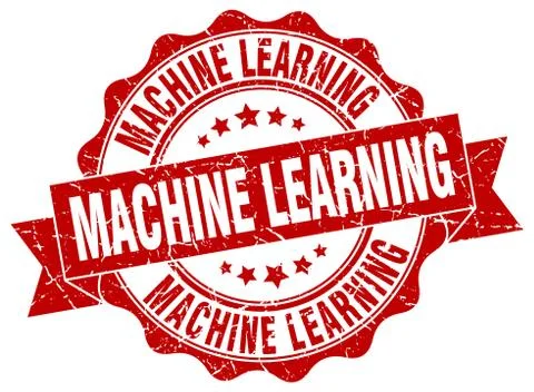 Machine learning stamp. sign. seal Stock Illustration